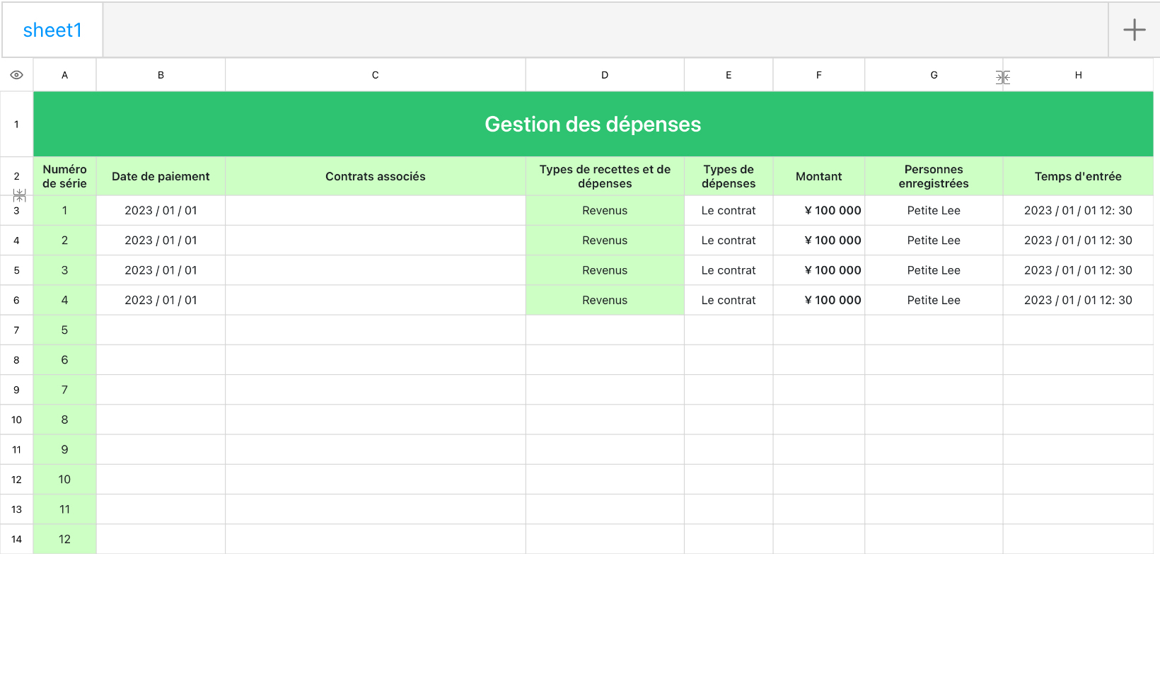 Gestion des dépenses